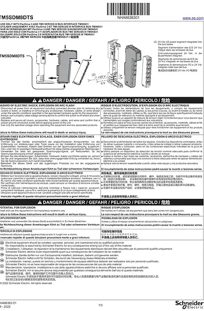 schneider施耐德TM5SDM8DTS Mixed I_O electronic modules_ 说明书